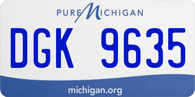 MI license plate DGK9635