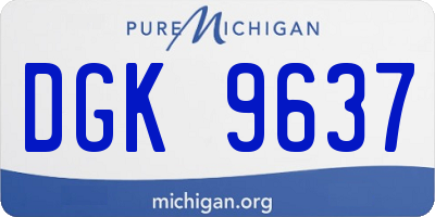 MI license plate DGK9637