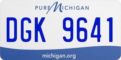 MI license plate DGK9641