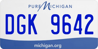 MI license plate DGK9642