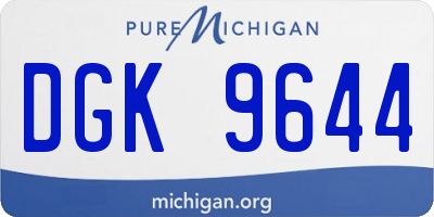 MI license plate DGK9644