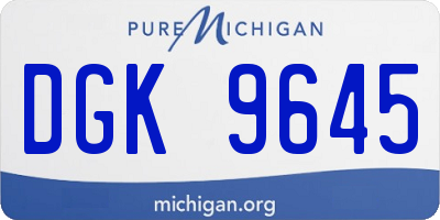MI license plate DGK9645