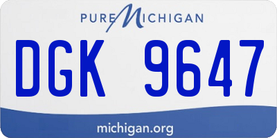 MI license plate DGK9647