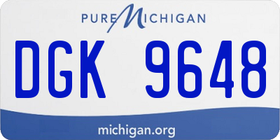 MI license plate DGK9648