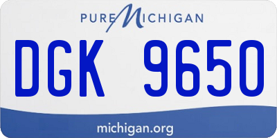 MI license plate DGK9650