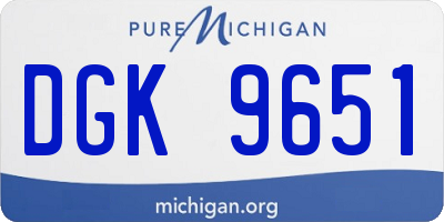 MI license plate DGK9651