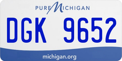 MI license plate DGK9652