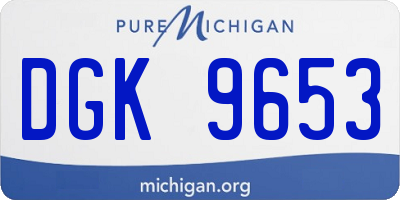 MI license plate DGK9653