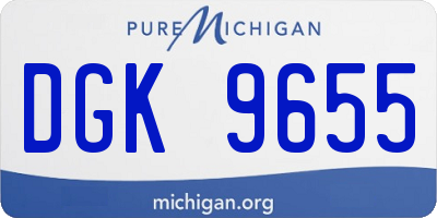 MI license plate DGK9655