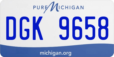 MI license plate DGK9658