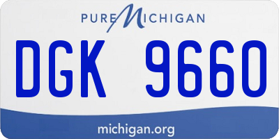 MI license plate DGK9660