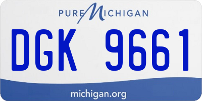 MI license plate DGK9661