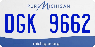 MI license plate DGK9662