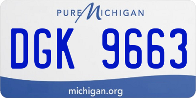MI license plate DGK9663
