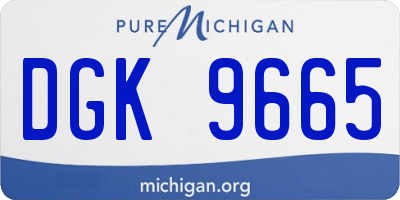 MI license plate DGK9665