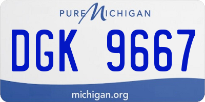 MI license plate DGK9667