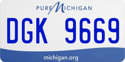 MI license plate DGK9669