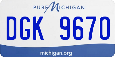 MI license plate DGK9670