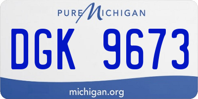 MI license plate DGK9673