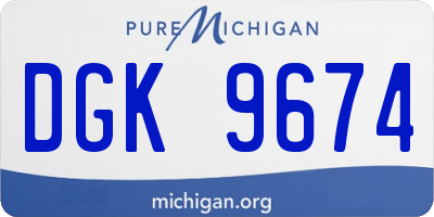 MI license plate DGK9674