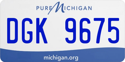 MI license plate DGK9675