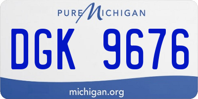 MI license plate DGK9676