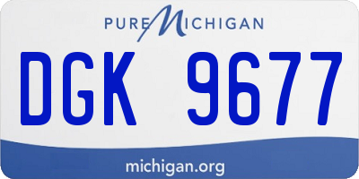 MI license plate DGK9677
