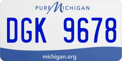 MI license plate DGK9678