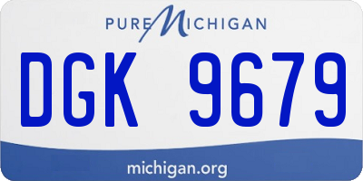 MI license plate DGK9679
