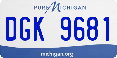 MI license plate DGK9681