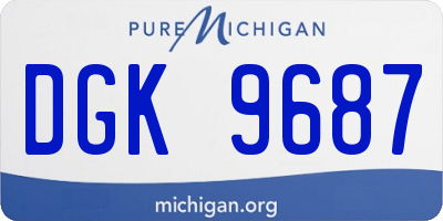 MI license plate DGK9687