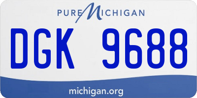 MI license plate DGK9688