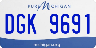 MI license plate DGK9691