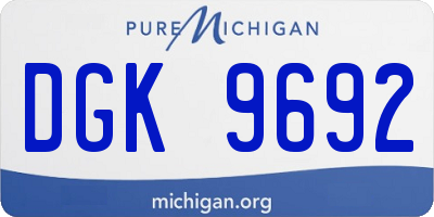 MI license plate DGK9692