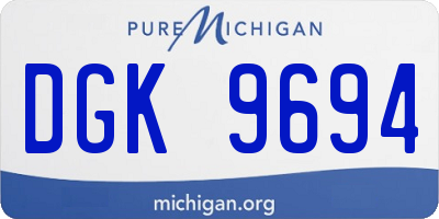 MI license plate DGK9694
