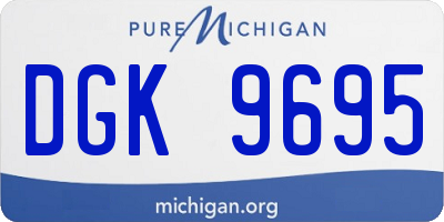 MI license plate DGK9695