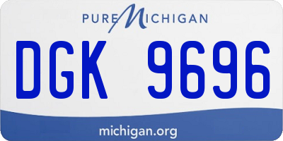MI license plate DGK9696