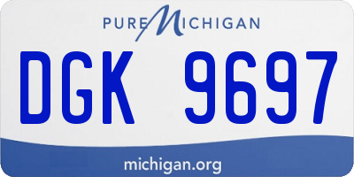 MI license plate DGK9697