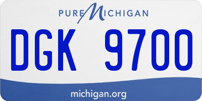 MI license plate DGK9700