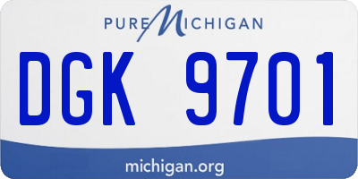 MI license plate DGK9701