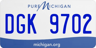 MI license plate DGK9702
