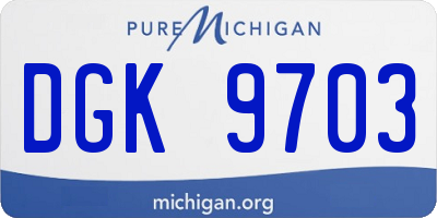 MI license plate DGK9703