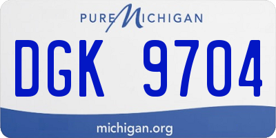 MI license plate DGK9704