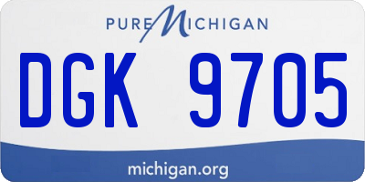 MI license plate DGK9705