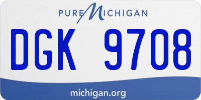 MI license plate DGK9708