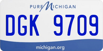 MI license plate DGK9709