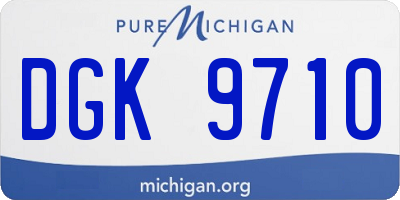 MI license plate DGK9710