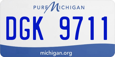 MI license plate DGK9711