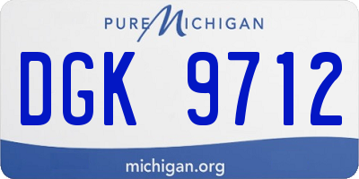 MI license plate DGK9712