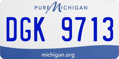 MI license plate DGK9713